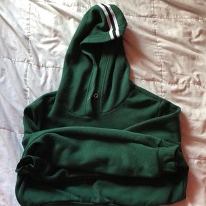 Green Cropped Hoodie
